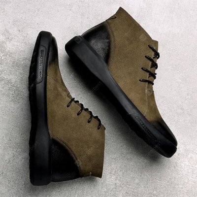 Men's Large Size High-top Boots British Leather Shoes