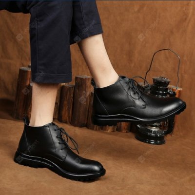 Men's Casual High Top British Trend Leather Shoes