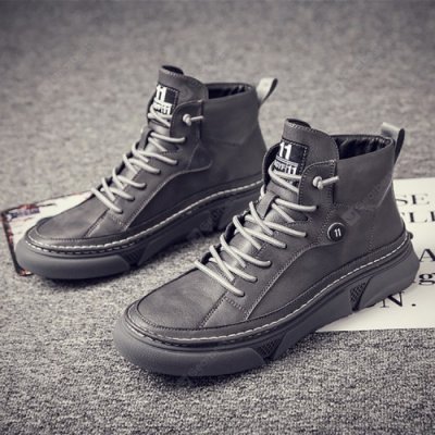 Men Boots Fashion Casual High Top Shoes British Sports Shoes