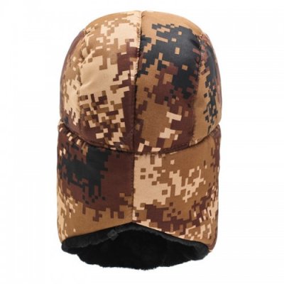 Men Camouflage Thick Ear Protective Bomber Hat Stylish Warm Cap