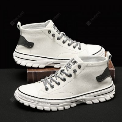 All-match High-top Boots Men's Soft Leather Shoes Lace-up Tooling Shoes